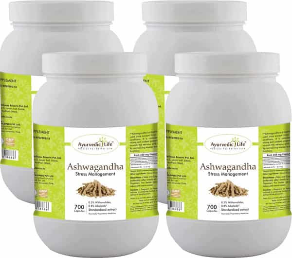 Ayurvedic Life Ashwagandha 700 Capsules Value Pack Of 4