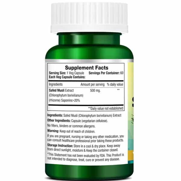 Morpheme Remedies Safed Musli 500 Mg - 60 Veg Capsules