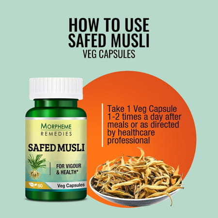 Morpheme Remedies Safed Musli 500 Mg - 60 Veg Capsules