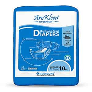 Arokleen Overnight Adult Diaper Tape Style Medium (waist Size: 71.1 Cm-101.6 Cm) 10pcs Pack Of 1