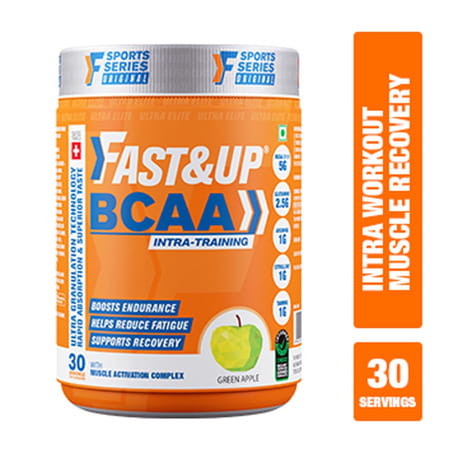 Fast&up Bcaa Intra - Training - Advanced Intra-training (450 Gms, 30 Servings, Green Apple Flavour)