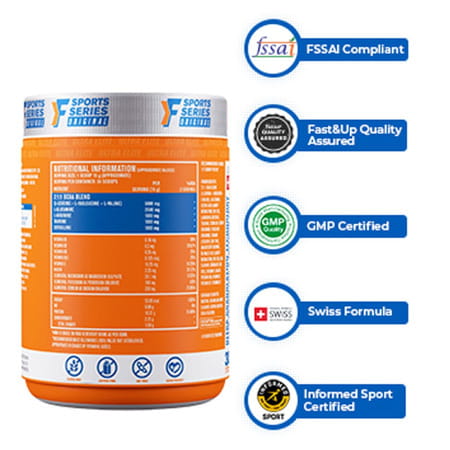 Fast&Up Bcaa Intra - Training - Advanced Intra-Training (450 Gms, 30 Servings, Green Apple Flavour)