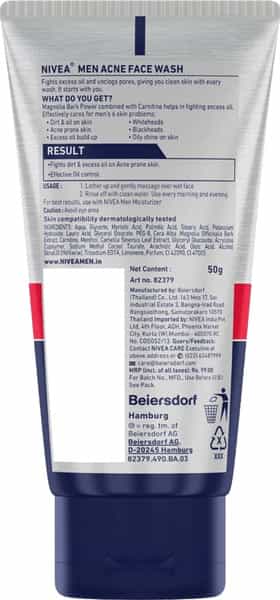Nivea Men Deep Impact Acne Clear Face Wash - 50 Gm