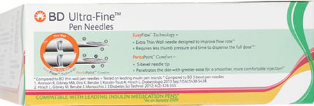 Bd Ultra Fine Pen Needles Easy Flow 32g Packet Of 5 Sterile Needle