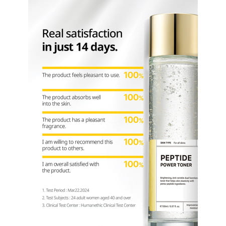 B.o.m Peptide Power Toner - Moisturizing With Organic Collagen Peptides - 150G