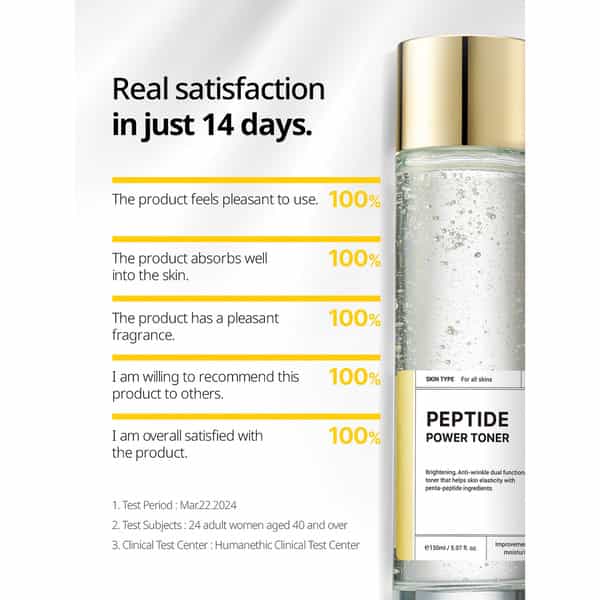 B.o.m Peptide Power Toner - Moisturizing With Organic Collagen Peptides - 150G