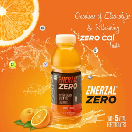 Enerzal Zero Orange Flavour Bottle Of 400ml Liquid