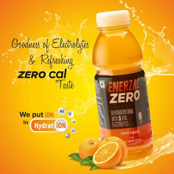 Enerzal Zero | Orange Liquid | For Rehydration | Bottle 400 Ml