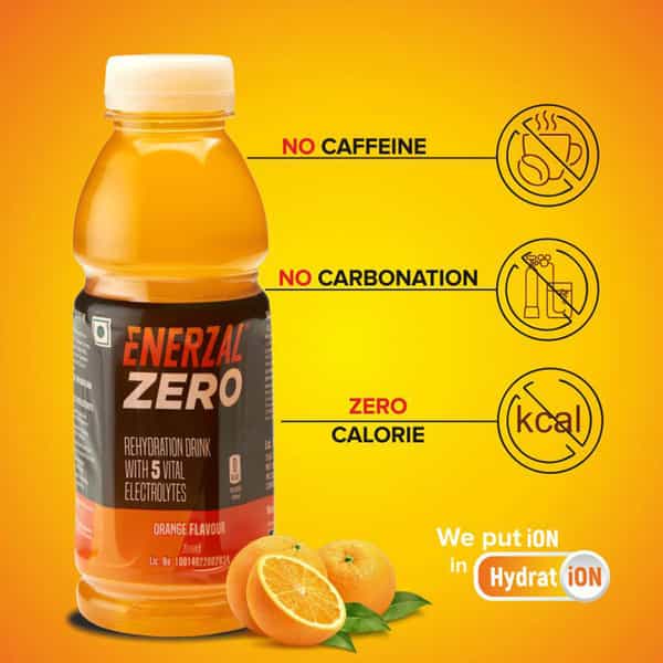 Enerzal Zero | Orange Liquid | For Rehydration | Bottle 400 Ml