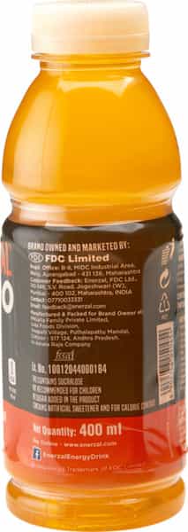 Enerzal Zero | Orange Liquid | For Rehydration | Bottle 400 Ml