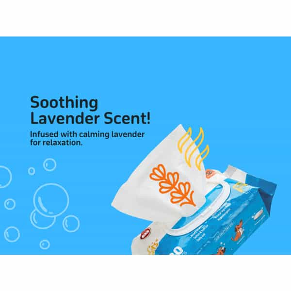 Fofos Pet Cleaning Wipes Lavender Scented - 80Pcs