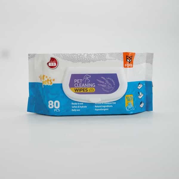 Fofos Pet Cleaning Wipes Lavender Scented - 80Pcs