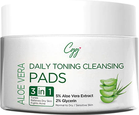 Cgg Cosmetics Aloe Vera Daily Toning Cleansing Pads 3-In-1 Tones- 50 Pads