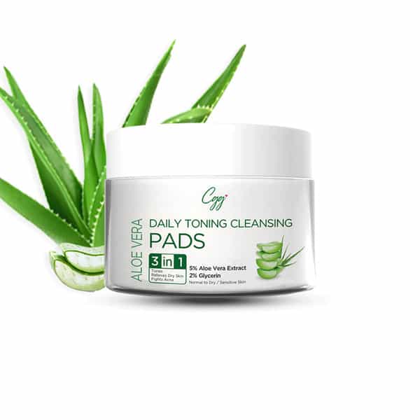 Cgg Cosmetics Aloe Vera Daily Toning Cleansing Pads 3-In-1 Tones- 50 Pads