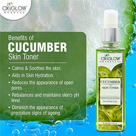 Oxyglow Herbals Cucumber Toner Spray For Face|Reduces Inflammation (100 Ml)