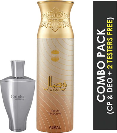 Ajmal Colaba Mukhallat Cp Attar 14ml For Unisex And Wisal Deodorant 200ml For Women