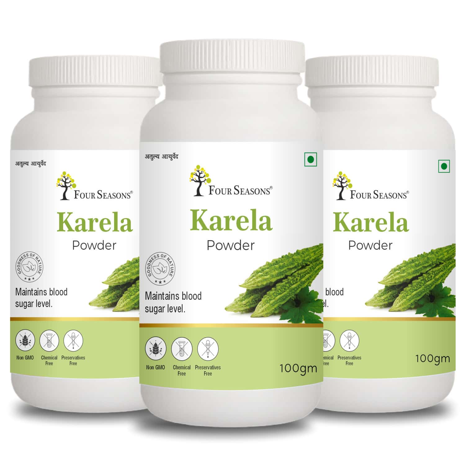 Four Seasons Karela Powder 100g | Diabetes Care & Cleanse Liver | Rich In Vitamins (Pack Of 3)