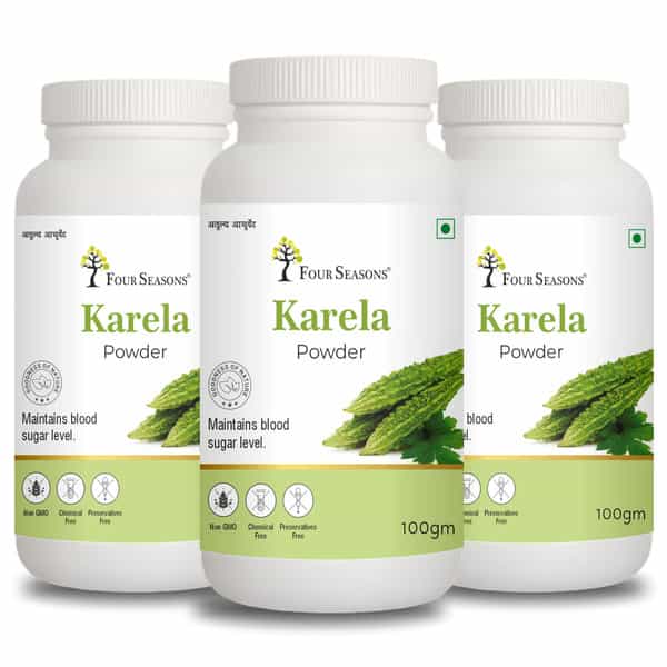 Four Seasons Karela Powder 100G | Diabetes Care & Cleanse Liver | Rich In Vitamins (Pack Of 3)
