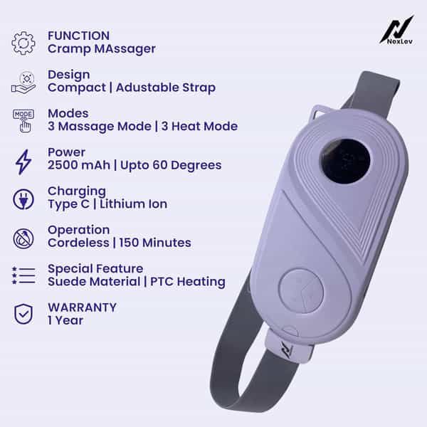 Nexlev Cordless Electric Heating Pad Purple Cm-02