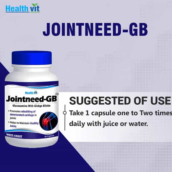 Healthvit Jointneed-Gb Glucosamine 350Mg | Ginkgo Biloba 50Mg - 60 Capsules