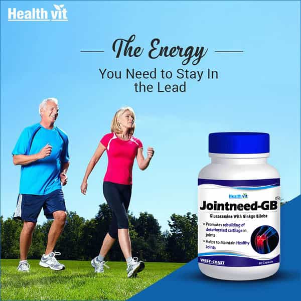 Healthvit Jointneed-Gb Glucosamine 350Mg | Ginkgo Biloba 50Mg - 60 Capsules