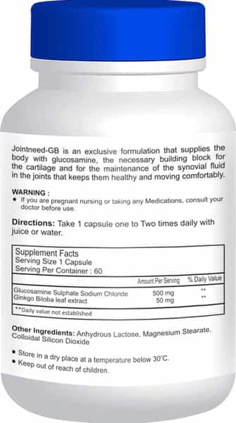 Healthvit Jointneed-Gb Glucosamine 350Mg | Ginkgo Biloba 50Mg - 60 Capsules