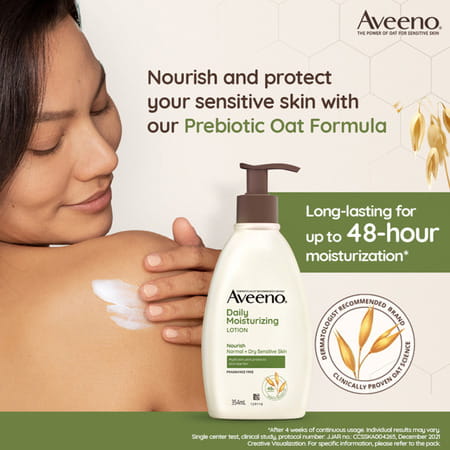 Aveeno Daily Moisturising Lotion For Normal And Dry Sensitive Skin Bottle Of 354ml