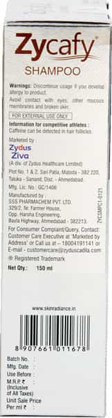 Zycafy Shampoo Bottle Of 150Ml