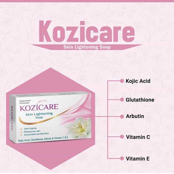 Kozicare Kojic Acid Vitamin E Arbutin Skin Lightening Soap - 75G ( Pack Of 3 )