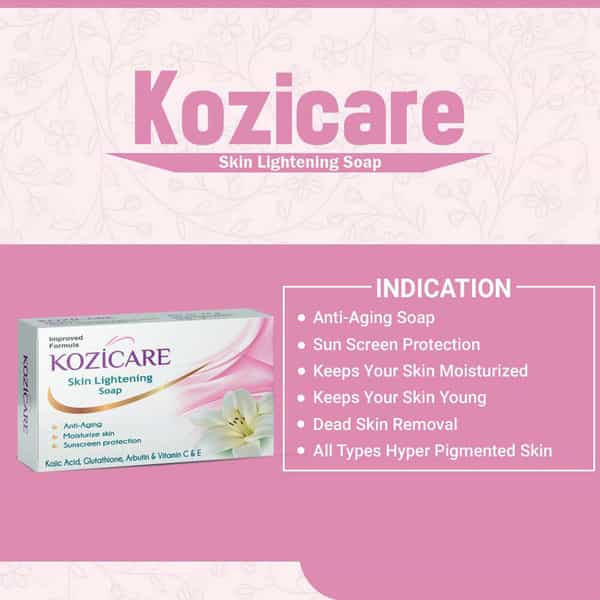 Kozicare Kojic Acid Vitamin E Arbutin Skin Lightening Soap - 75G ( Pack Of 3 )