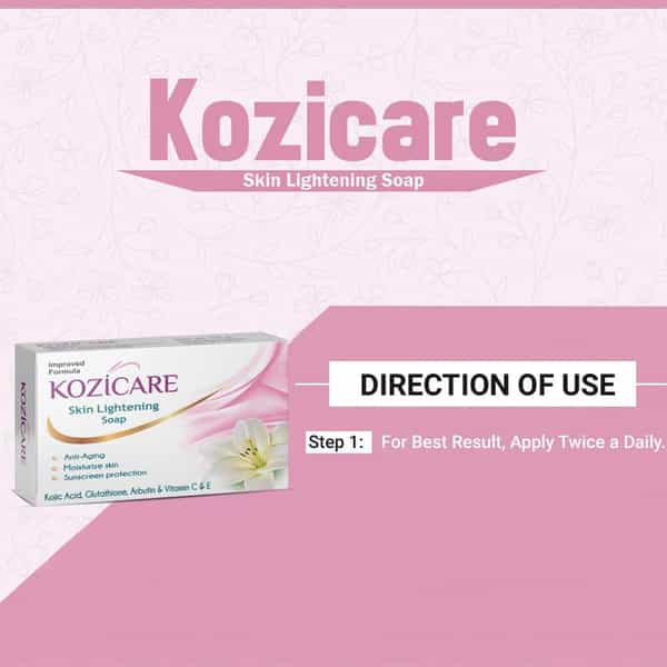 Kozicare Kojic Acid Vitamin E Arbutin Skin Lightening Soap - 75G ( Pack Of 3 )