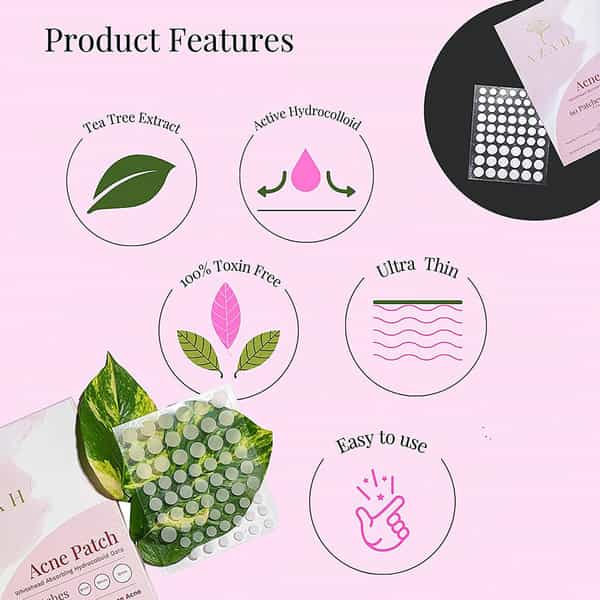 Azah Acne Patch|Transparent Hydrocolloid Patches Quick Acne|60 Patches Of 3 Sizes