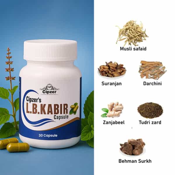 Cipzer Lb Kabir 30 Caps | Herbal Support For Men's Vitality| Sexual Stamina & Strength