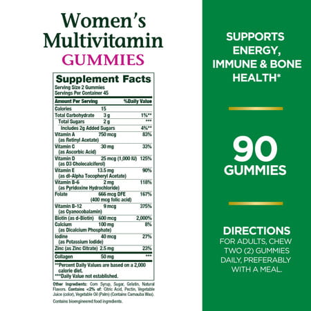 Nature'S Bounty Women Multivitamin | Vitamin Supplements For Adults | Fruit Flavored | 90 Gummies