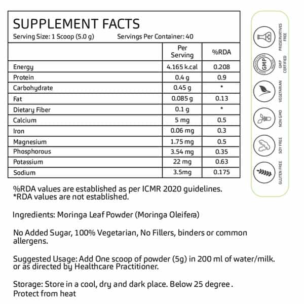 Greenopia Moringa Leaf Powder - 200G