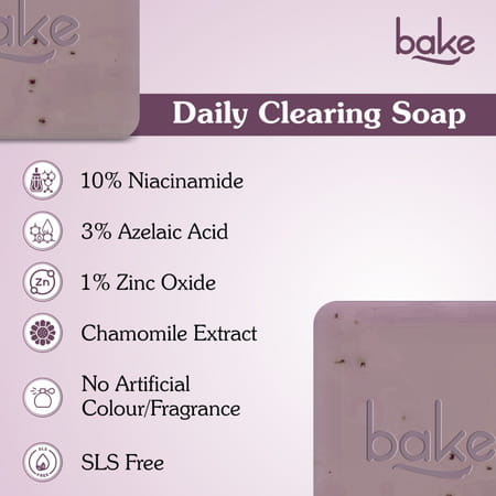 Bake 10% Niacinamide + 3% Azelaic Soap For Acne & Dark Spots (Pack Of 2)