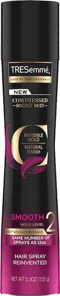 Tresemme Natural Finish Hair Styling Spray Compressed Micro Mist | Invisible Hold Level 2 | 155G