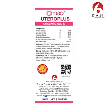Bjain Omeo Homeopathic Uteroplus Medicated Syrup - 100ml