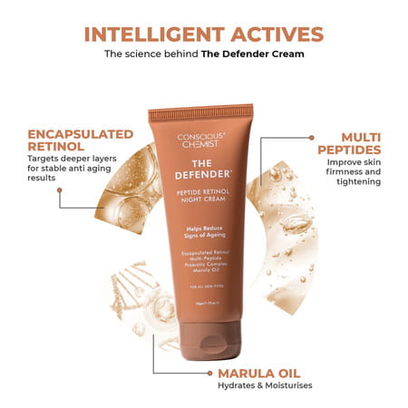 Conscious Chemist 0.2% Retinol Moisturizer | 50G Night Cream | Anti - Aging With Peptides