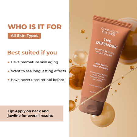 Conscious Chemist 0.2% Retinol Moisturizer | 50G Night Cream | Anti - Aging With Peptides