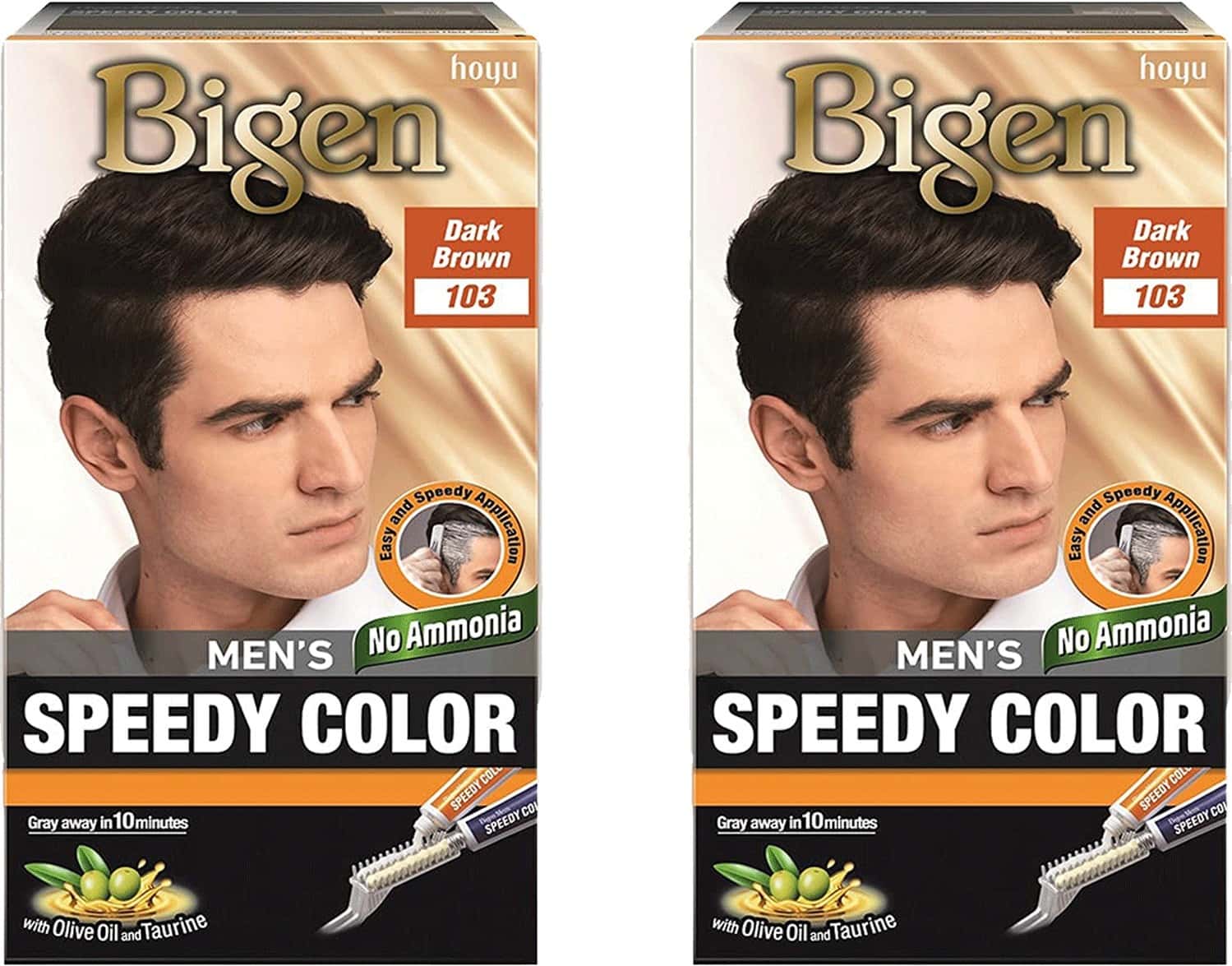 Bigen Men's Speedy Color Dark Brown 103 80g (pack Of 2)