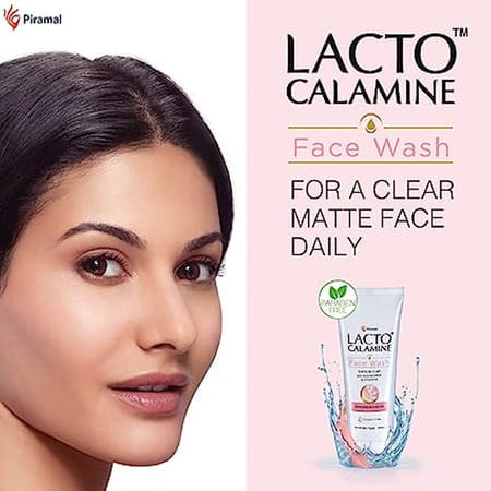 Lacto Calamine Activated Charcoal Face Wash 100 Ml | Kaolin Clay | Niacinamide And Vitamin E 100 Ml