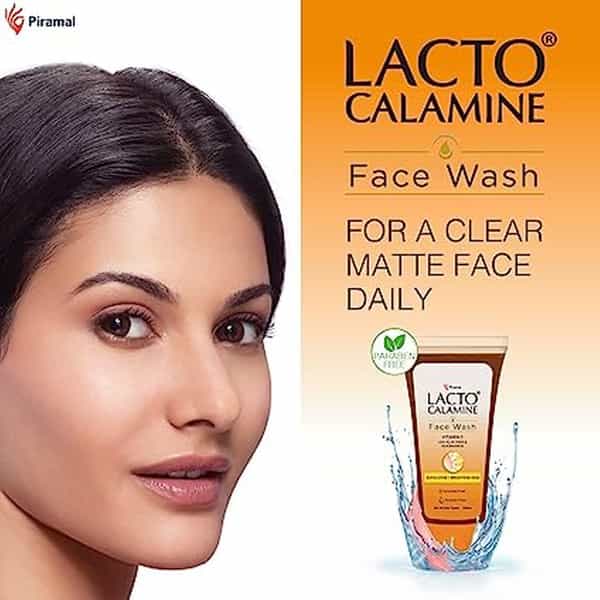 Lacto Calamine Activated Charcoal Face Wash 100 Ml | Kaolin Clay | Niacinamide And Vitamin E 100 Ml