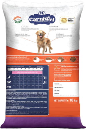 Carniwel Fresh Chicken Adult Dry Dog Food 10 Kg | Natural Ingredients For Optimal Skin & Coat