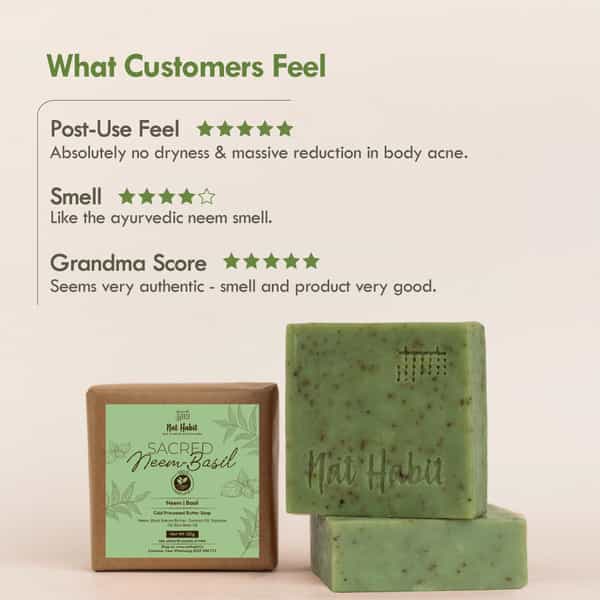 Nat Habit Sacred Neem Soap - For Detoxifiaction & Acne Free Clear Skin (125G)