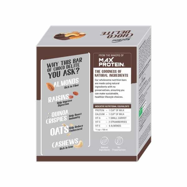 Ritebite Choco Delite Nutrition Bar (Pack Of 12) Box Of 480 G
