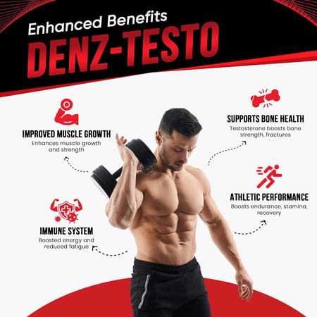 Denzour Nutrition Testosterone Supplement For Men - 1000mg | L - Arginine & Herbal Blend 60 Capsules