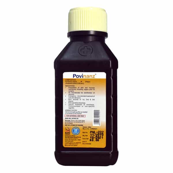Povinanz 5 % Microbicidal Povidone Iodine Solution Ip 100 Ml (Pack Of 4)