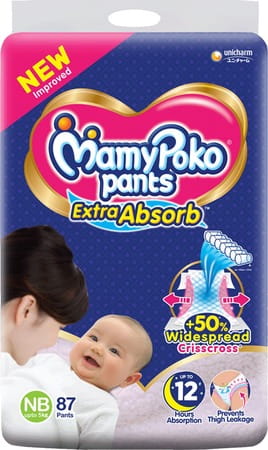 Mamypoko Pants Extra Absorb Diapers (new Born) Up To 5 Kg - 87 Diapers