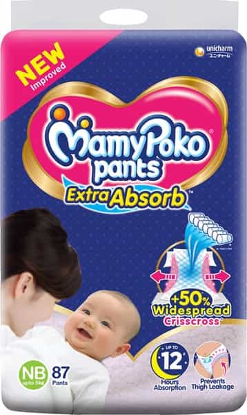 Mamypoko Pants Extra Absorb Diapers (New Born) Up To 5 Kg - 87 Diapers